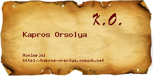 Kapros Orsolya névjegykártya