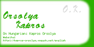 orsolya kapros business card